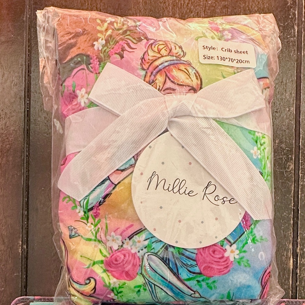 NWT Millie Rose Princesses Bamboo Crib Sheet